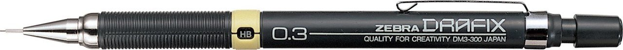 ZEBRA Drafix Versatil Kalem Siyah Gövdeli (Uçlu Kalem), Sarı - 0.3 mm