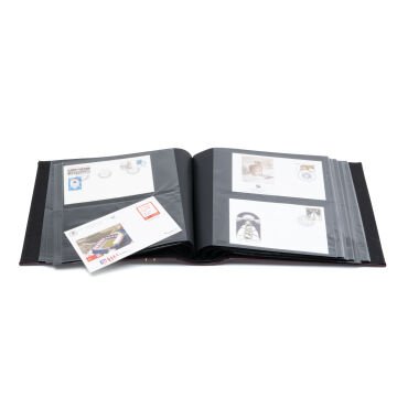 Leuchtturm Klasik 200 Adet Kapasiteli FDC ve Fotoğraf Albümü, Standart Format (Cep Boyutları: 195 X 130 mm) Bordo