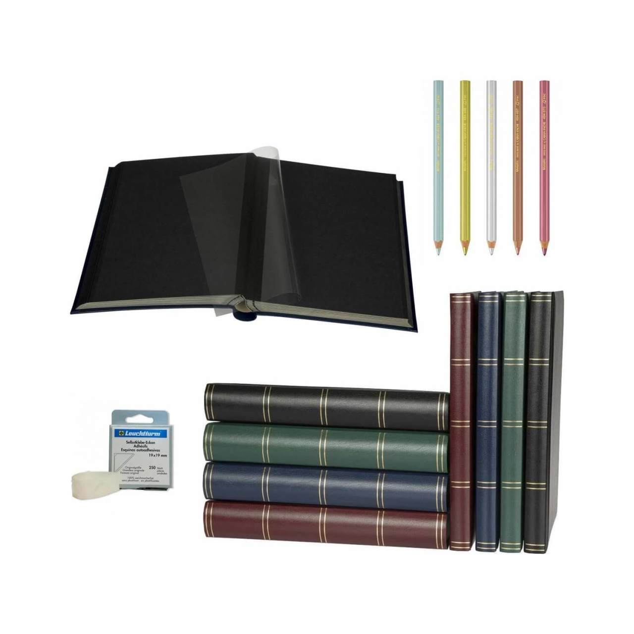 Fotoğraf Albümü, Asitsiz, Lüks, 32 Yaprak, 64 Sayfa, Siyah Zemin, Set Şeklinde,