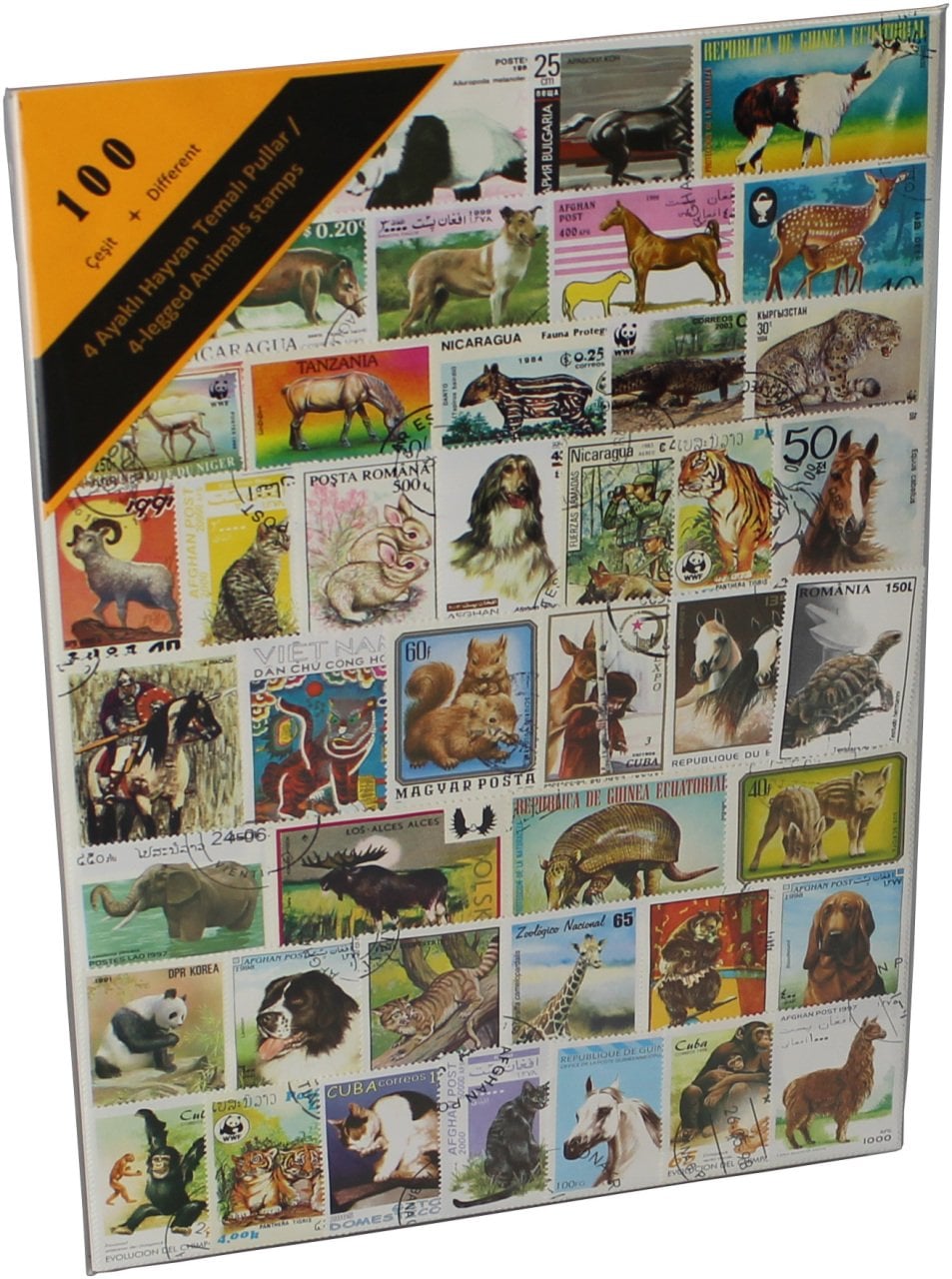 PULKO HistorY 1970 100 Çeşit Damgalı Tematik (İnce, jelatinli paket) (YENİ), 4 Ayaklı Hayvan Temalı Pullar