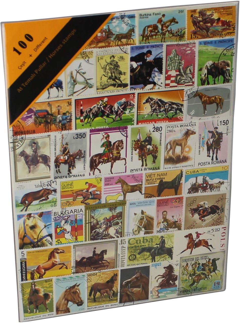 PULKO HistorY 1970 100 Çeşit Damgalı Tematik (İnce, jelatinli paket) (YENİ), At Temalı Pullar