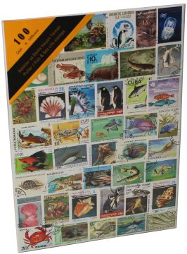 PULKO HistorY 1970 100 Çeşit Damgalı Tematik (İnce, jelatinli paket) (YENİ), Balıklar ve Deniz Hayatı Temalı Pullar