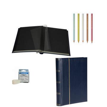 Fotoğraf Albümü, Asitsiz, Lüks, 32 Yaprak, 64 Sayfa, Siyah Zemin, Set Şeklinde, Lacivert