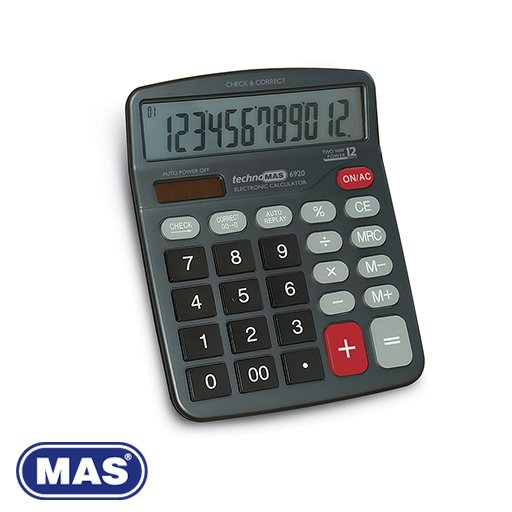 MAS 6920 Ofis Tipi Hesap Makinesi 12 Hane Düzeltmeli