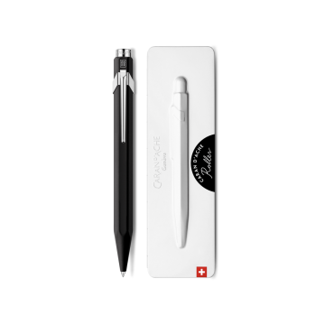 Caran d'Ache 849 XL Format Roller Kalem, Özel Metal Kutusu ile, Siyah - Siyah Mürekkep