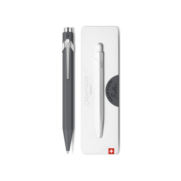 Caran d'Ache 849 XL Format Roller Kalem, Özel Metal Kutusu ile, Gri - Mavi Mürekkep