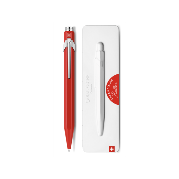 Caran d'Ache 849 XL Format Roller Kalem, Özel Metal Kutusu ile, Kırmızı - Mavi Mürekkep