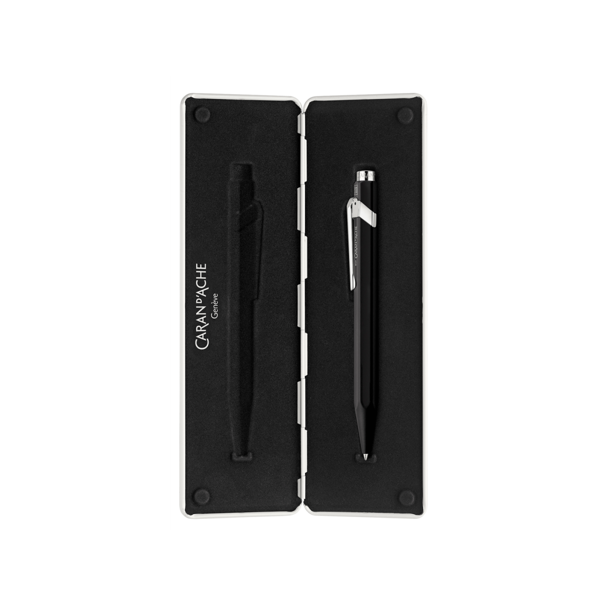 Caran d'Ache 849 XL Format Roller Kalem, Özel Metal Kutusu ile, Siyah - Mavi Mürekkep