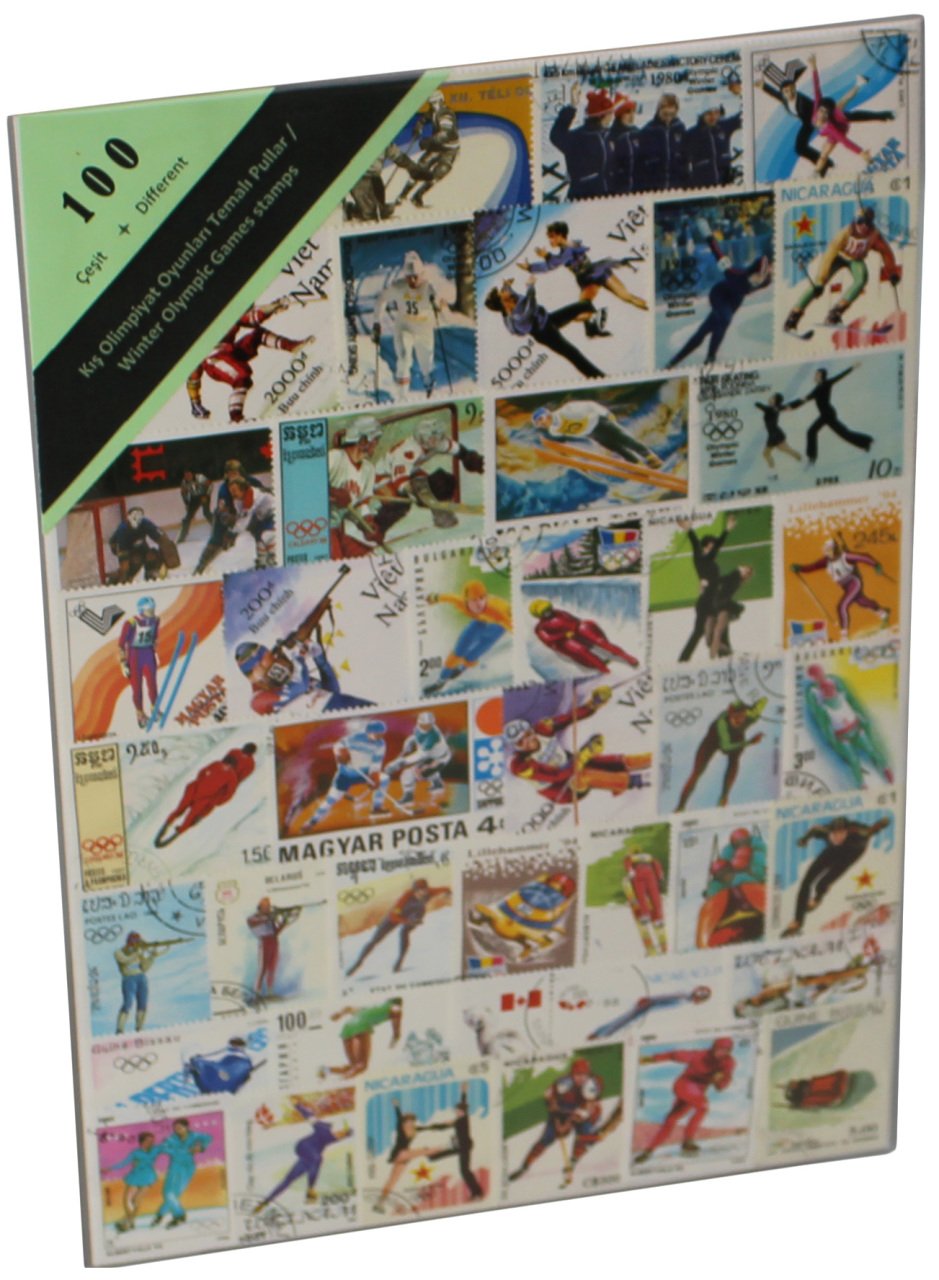 PULKO HistorY 1970 100 Çeşit Damgalı Tematik (İnce, jelatinli paket) (YENİ), Kış Olimpiyat Oyunları Temalı Pullar