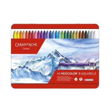 Caran D'ache, NEOCOLOR® II SUDA ÇÖZÜNEN PASTEL BOYA, 40 RENKLİ