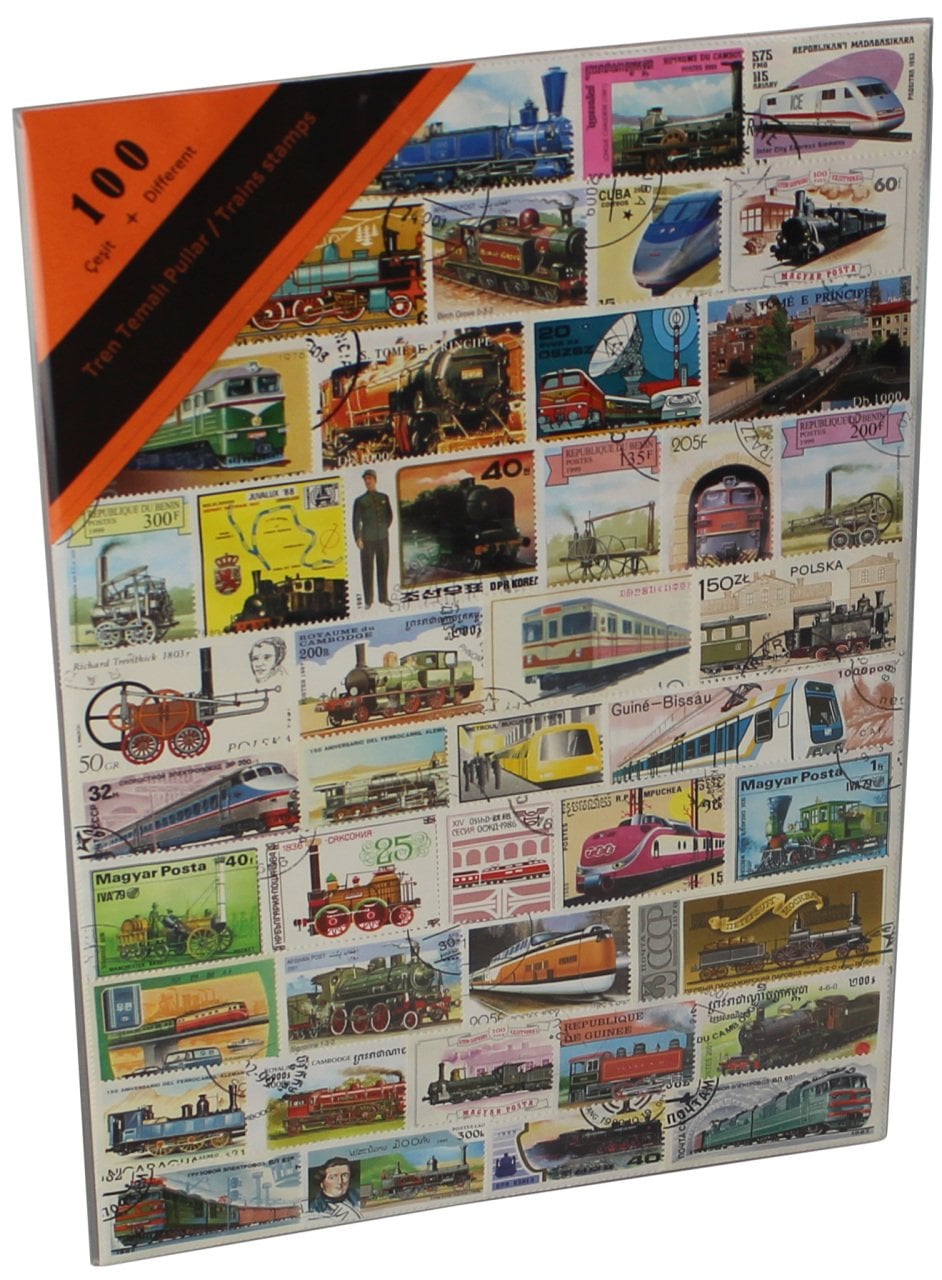 PULKO HistorY 1970 100 Çeşit Damgalı Tematik (İnce, jelatinli paket) (YENİ), Tren Temalı Pullar