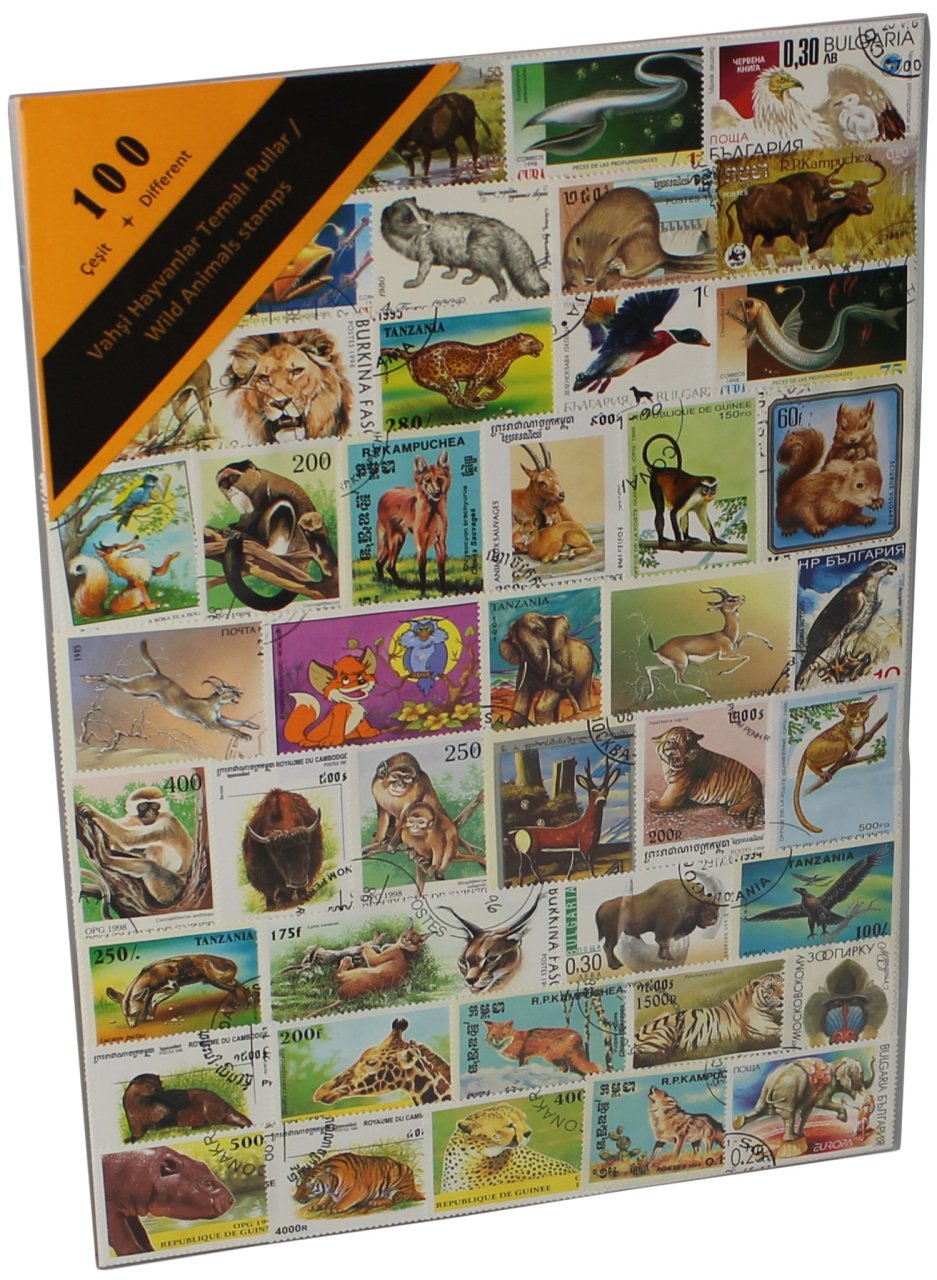 PULKO HistorY 1970 100 Çeşit Damgalı Tematik (İnce, jelatinli paket) (YENİ), Vahşi Hayvan Temalı Pullar