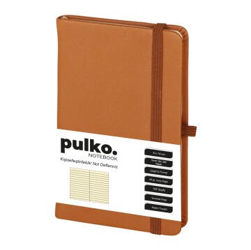 PULKO Notebook Not Defteri, (9x14cm), Termo Deri, Sert Kapak, 192 Sayfa, Çizgili, 035, Taba
