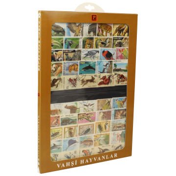 PULKO HistorY 1970 100 Çeşit Damgalı Pul Koleksiyonu Vahşi Hayvanlar