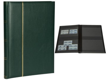 PULKO HistorY 1970 4'lü Blok Pul Defteri A4+ Boyut, Siyah Zemin, Yumuşak Kapak, Koyu Yeşil - 15 yaprak, 30 sayfa, 60 Adet Bölme (Siyah Zemin)