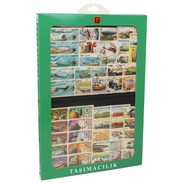 PULKO HistorY 1970 100 Çeşit Damgalı Pul Koleksiyonu Taşımacılık