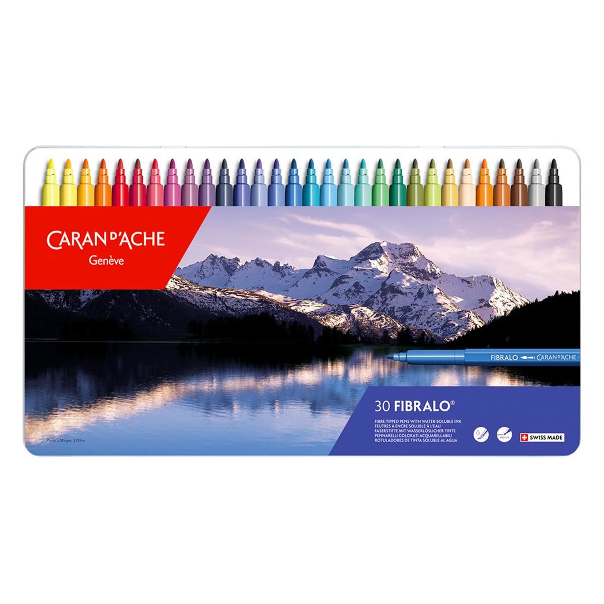 Caran d'Ache FIBRALO Keçe Uçlu Kalem Seti(Suda Çözünebilir), 30'lu Kutu