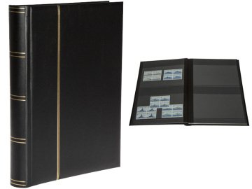 histoire Pulko 4'lü 1970 Stamp Book A4 + Taille du bloc, noir étage, Couverture souple, noir - 32 feuilles, 64 pages, 128 Compartments (sol noir)