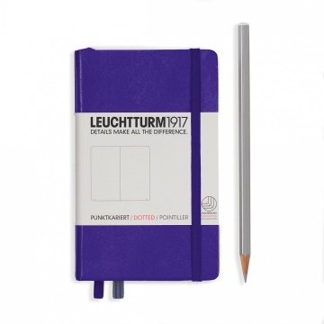 Leuchtturm1917 Not Defteri Cep Boy (A6), Sert Kapak, 185 Numaralandırılmış Sayfa, Noktalı - Menekşe