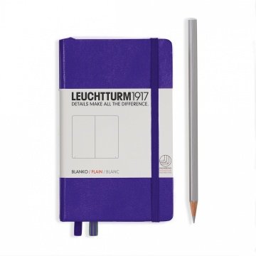 Leuchtturm1917 Not Defteri Cep Boy (A6), Sert Kapak, 185 Numaralandırılmış Sayfa, Düz - Menekşe