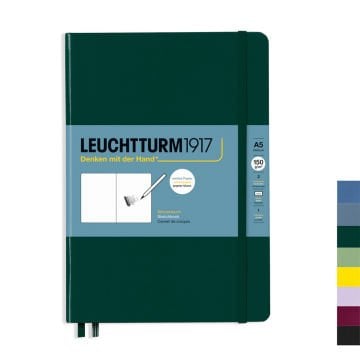 Leuchtturm1917 Sketchbook - Eskiz Defteri Orta Boy (A5), Sert Kapak 112 Beyaz Sayfa (150 gr),
