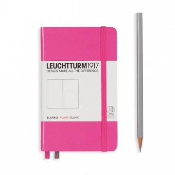 Leuchtturm1917 Not Defteri Cep Boy (A6), Sert Kapak, 185 Numaralandırılmış Sayfa, Düz - (Yeni) Pembe