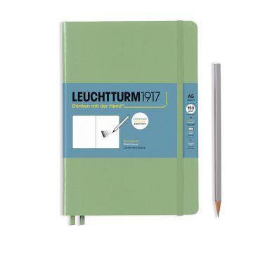 Leuchtturm1917 Sketchbook - Eskiz Defteri Orta Boy (A5), Sert Kapak 112 Beyaz Sayfa (150 gr), Ada Çayı