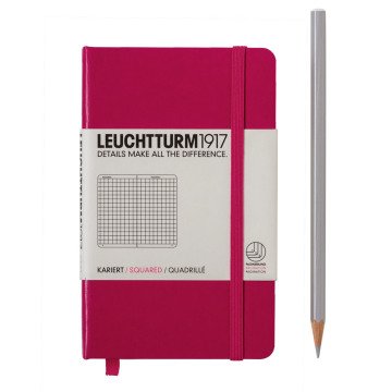 Leuchtturm1917 Not Defteri Cep Boy (A6), Sert Kapak, 185 Numaralandırılmış Sayfa, Kareli - Vişne