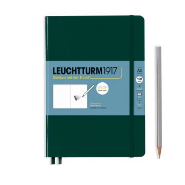 Leuchtturm1917 Sketchbook - Eskiz Defteri Orta Boy (A5), Sert Kapak 112 Beyaz Sayfa (150 gr), Orman Yeşili