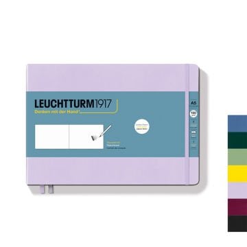 Leuchtturm1917 Sketchbook - Horizontal Format Medium Size (A5), Hard Cover 112 White Pages (150 gsm)