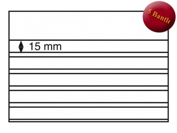 Leuchtturm Pul Kartelası, Sert PVC, Pencereli, Siyah Zeminli, 5 Bantlı (210x148mm) / (50'lik Paket)