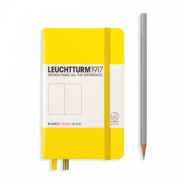 Leuchtturm1917 Not Defteri Cep Boy (A6), Sert Kapak, 185 Numaralandırılmış Sayfa, Düz - Limon Sarı
