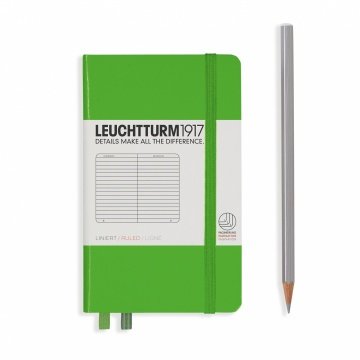Leuchtturm1917 Not Defteri Cep Boy (A6), Sert Kapak, 185 Numaralandırılmış Sayfa, Çizgili - Taze Yeşil