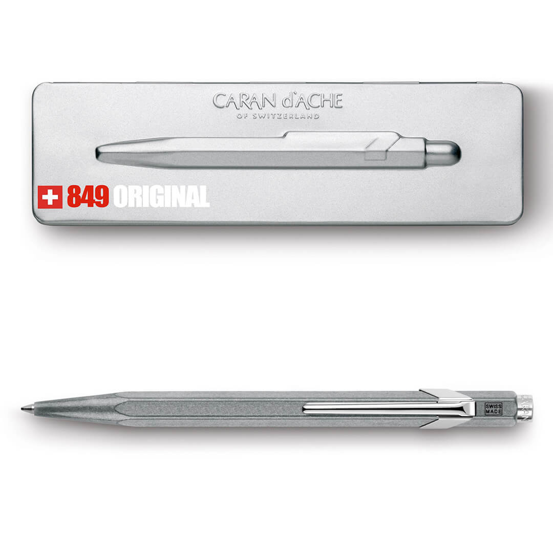 Caran d'Ache Metalik Seri, Kutulu, Tükenmez Kalem, Gümüş Gri