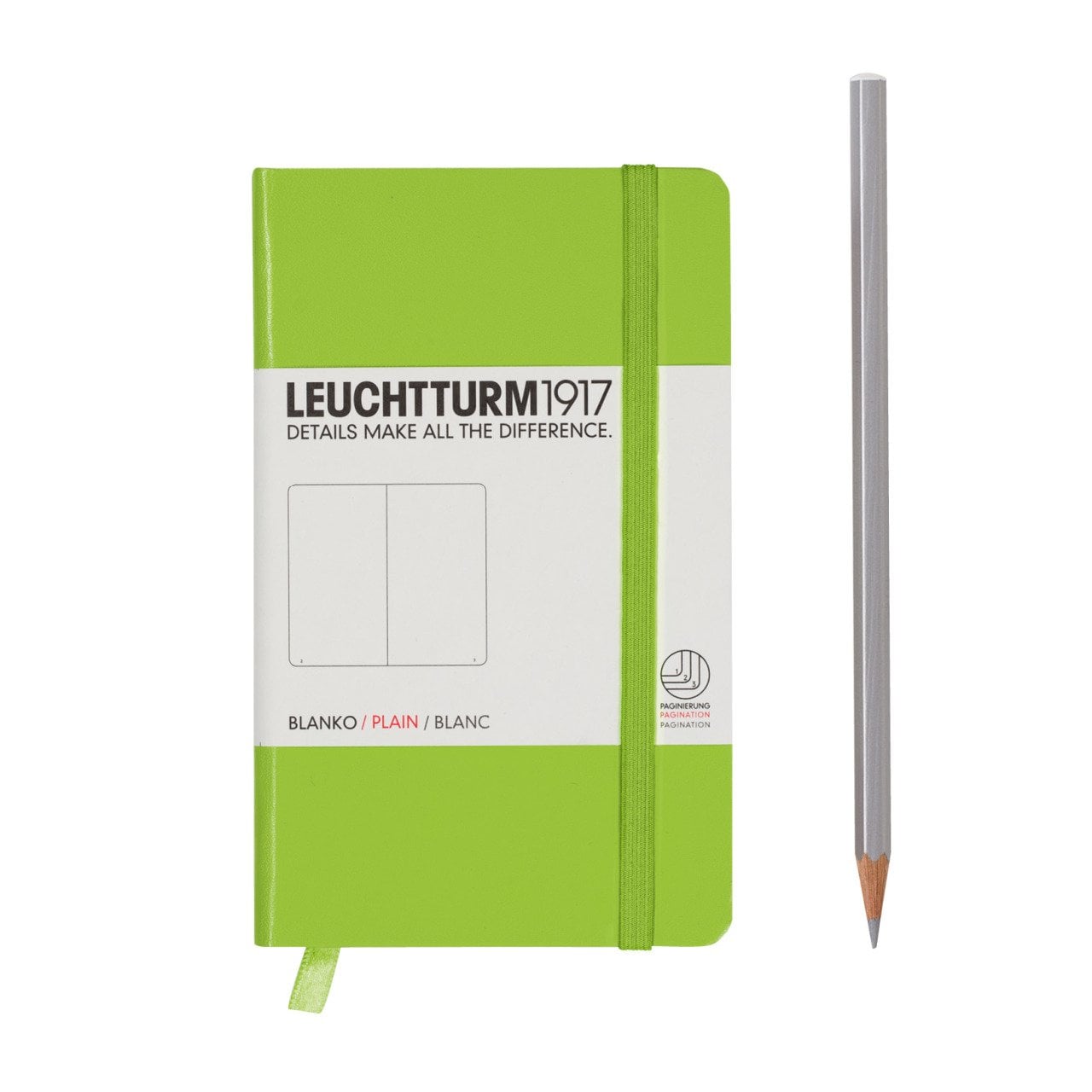 Leuchtturm1917 Not Defteri Cep Boy (A6), Sert Kapak, 185 Numaralandırılmış Sayfa, Düz - Lime Yeşil