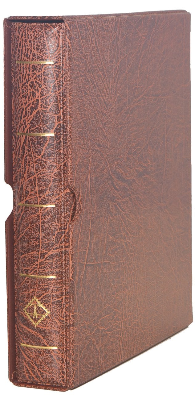 Leuchtturm OPTIMA F Dar Kasetli Klasör (240x280x55mm) (Pul, Madeni Para, Kağıt Para, Zarf, Efemera Koleksiyonlarınız için idealdir) Kahverengi Kapak (Ref. No. : 308 157)