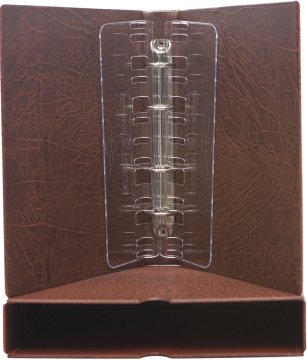Leuchtturm OPTIMA F Dar Kasetli Klasör (240x280x55mm) (Pul, Madeni Para, Kağıt Para, Zarf, Efemera Koleksiyonlarınız için idealdir) Kahverengi Kapak (Ref. No. : 308 157)