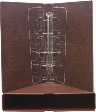 Leuchtturm OPTIMA F Dar Kasetli Klasör (240x280x55mm) (Pul, Madeni Para, Kağıt Para, Zarf, Efemera Koleksiyonlarınız için idealdir) Kahverengi Kapak (Ref. No. : 308 157)