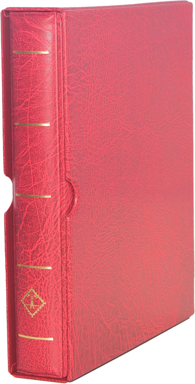 Leuchtturm OPTIMA F Dar Kasetli Klasör (240x280x55mm) (Pul, Madeni Para, Kağıt Para, Zarf, Efemera Koleksiyonlarınız için idealdir) Kırmızı Kapak (Ref. No. : 314 742)