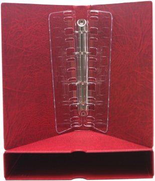 Leuchtturm OPTIMA F Dar Kasetli Klasör (240x280x55mm) (Pul, Madeni Para, Kağıt Para, Zarf, Efemera Koleksiyonlarınız için idealdir) Kırmızı Kapak (Ref. No. : 314 742)