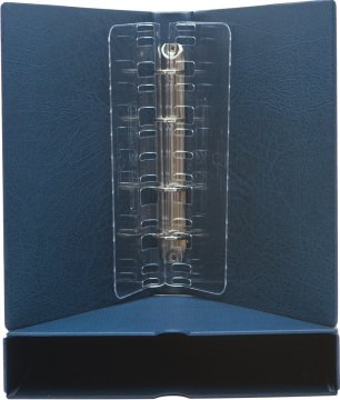 Leuchtturm OPTIMA F Dar Kasetli Klasör (240x280x55mm) (Pul, Madeni Para, Kağıt Para, Zarf, Efemera Koleksiyonlarınız için idealdir) Mavi Kapak (Ref. No. : 302 912)