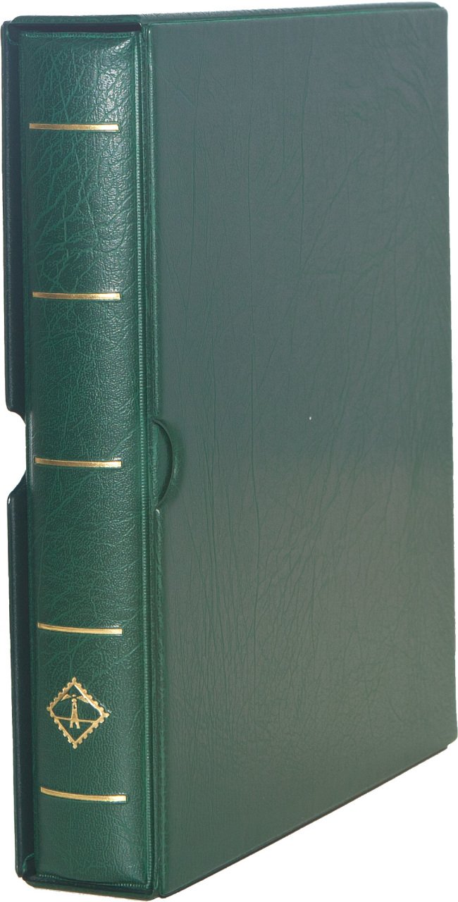 Leuchtturm OPTIMA F Dar Kasetli Klasör (240x280x55mm) (Pul, Madeni Para, Kağıt Para, Zarf, Efemera Koleksiyonlarınız için idealdir) Yeşil Kapak (Ref. No. : 312 210)