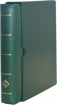 Leuchtturm OPTIMA F Dar Kasetli Klasör (240x280x55mm) (Pul, Madeni Para, Kağıt Para, Zarf, Efemera Koleksiyonlarınız için idealdir) Yeşil Kapak (Ref. No. : 312 210)