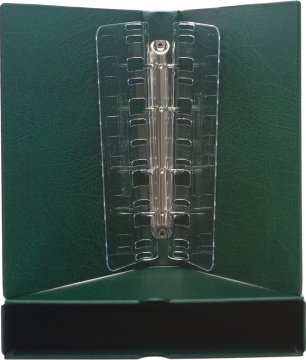 Leuchtturm OPTIMA F Dar Kasetli Klasör (240x280x55mm) (Pul, Madeni Para, Kağıt Para, Zarf, Efemera Koleksiyonlarınız için idealdir) Yeşil Kapak (Ref. No. : 312 210)