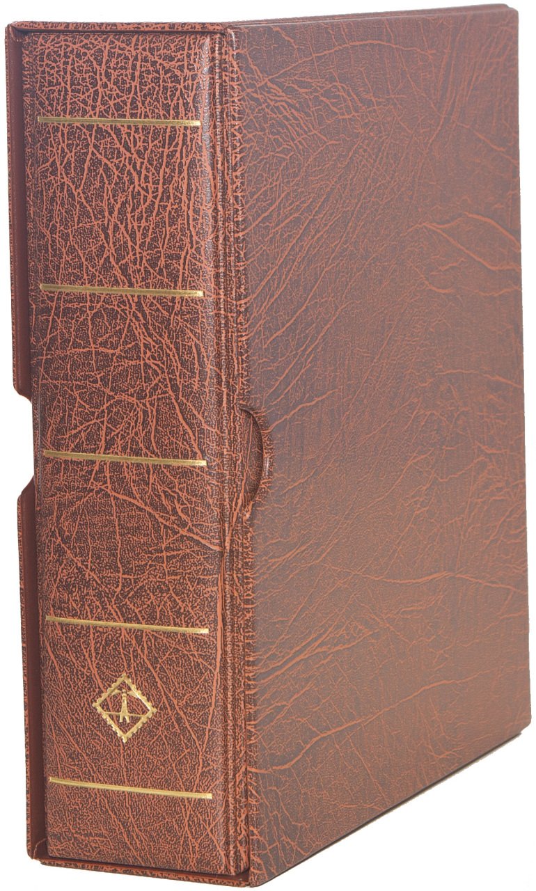 Leuchtturm OPTIMA G Geniş, Kasetli Klasör (245x280x86mm) (Pul, Kağıt Para, Zarf, Efemera Koleksiyonlarınız için idealdir) Kahverengi Kapak (Ref. No. : 323 420)