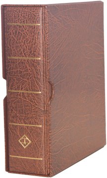 Leuchtturm OPTIMA G Geniş, Kasetli Klasör (245x280x86mm) (Pul, Kağıt Para, Zarf, Efemera Koleksiyonlarınız için idealdir) Kahverengi Kapak (Ref. No. : 323 420)