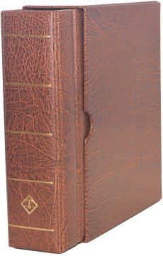 Leuchtturm OPTIMA G Geniş, Kasetli Klasör (245x280x86mm) (Pul, Kağıt Para, Zarf, Efemera Koleksiyonlarınız için idealdir) Kahverengi Kapak (Ref. No. : 323 420)