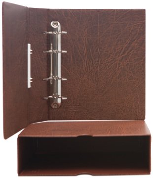 Leuchtturm OPTIMA G Geniş, Kasetli Klasör (245x280x86mm) (Pul, Kağıt Para, Zarf, Efemera Koleksiyonlarınız için idealdir) Kahverengi Kapak (Ref. No. : 323 420)