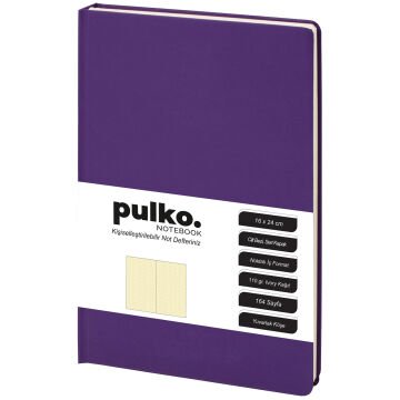 PULKO Notebook Not Defteri, 110gr Kağıt, (16x24cm), Cilt Bezi, 164 Sayfa, Noktalı, 043, Mor