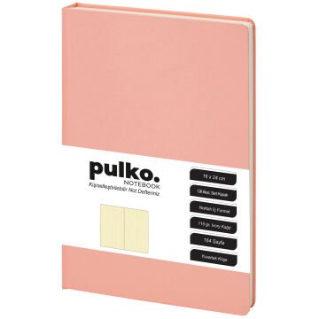 PULKO Notebook Not Defteri, 110gr Kağıt, (16x24cm), Cilt Bezi, 164 Sayfa, Noktalı, 043, Pudra